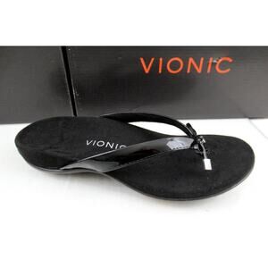 Women's Shoes Vionic Bella Thong Sandal Flip Flop Comfort Black Size 9